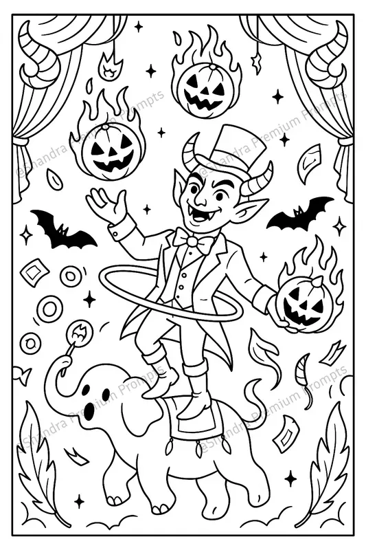 Carnival Halloween Coloring Book Pages