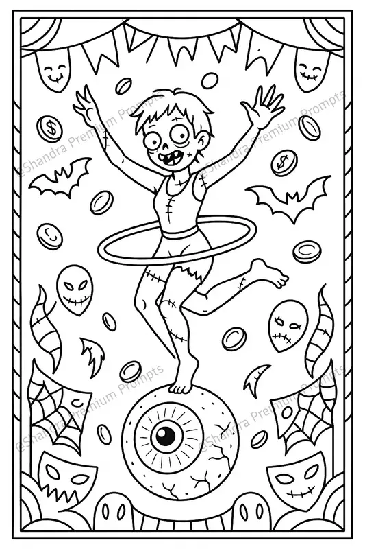 Carnival Halloween Coloring Book Pages