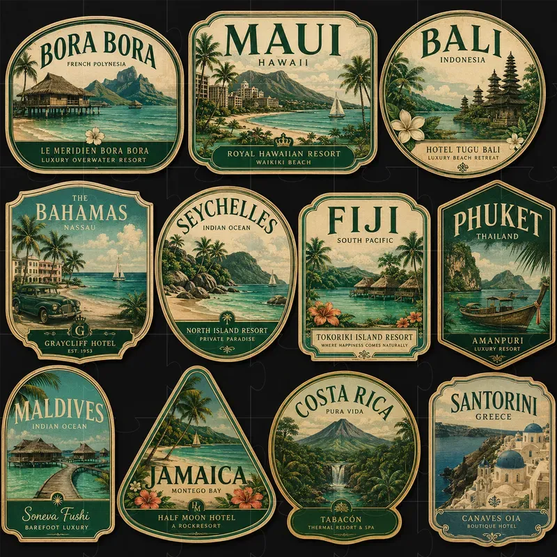 Vintage Luggage Labels
