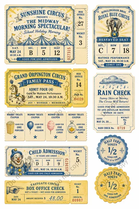Circus Ticket Booth Ephemera