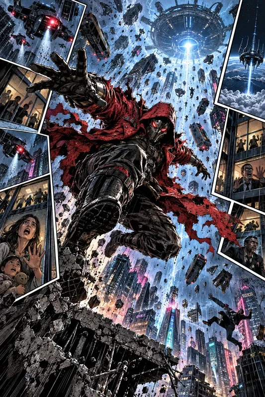 Explosive Comic Book Splash Art