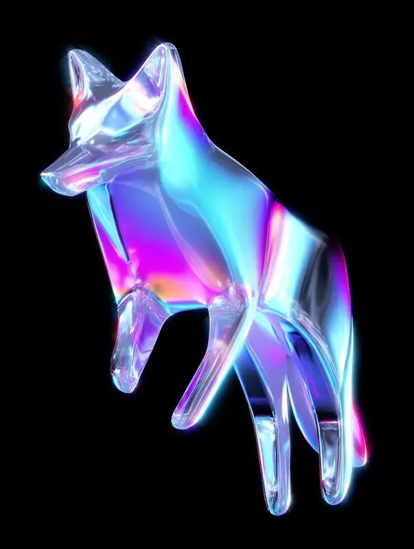 3D Holographic Chrome Objects