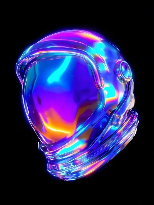 3D Holographic Chrome Objects