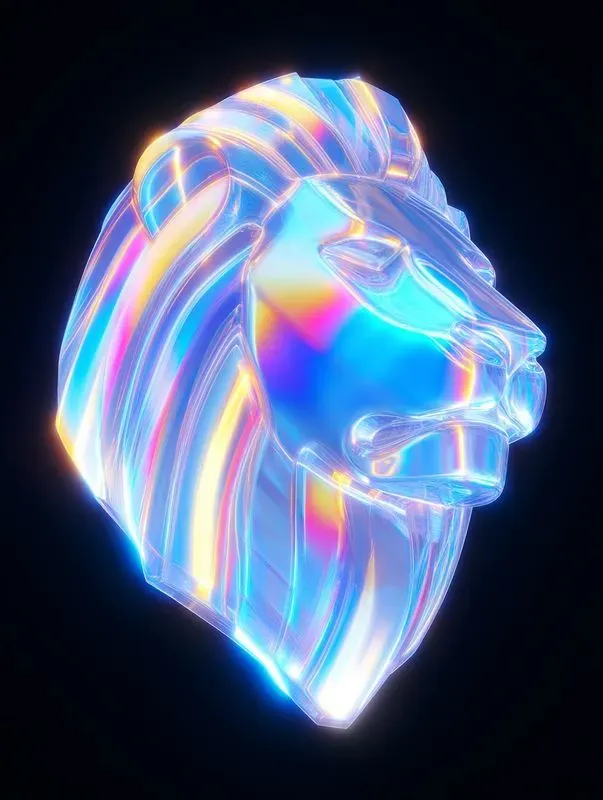 3D Holographic Chrome Objects