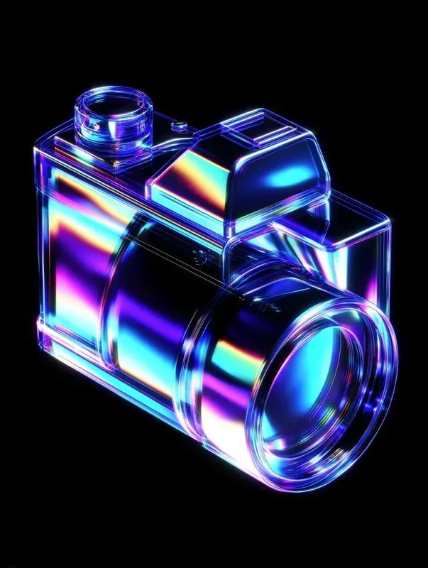 3D Holographic Chrome Objects