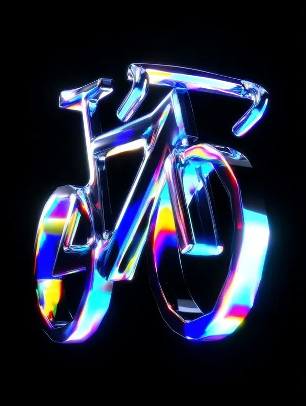 3D Holographic Chrome Objects