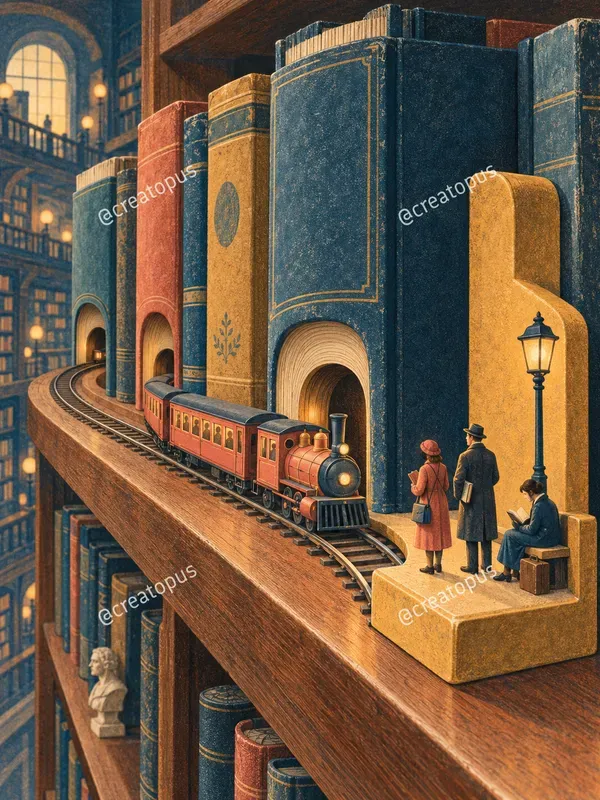 Surreal Bookish Dreamscape Art Prints