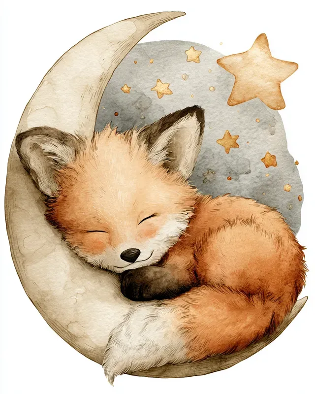Cosmic Woodland Animal Nursery Art