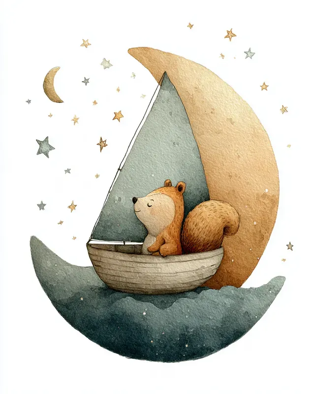 Cosmic Woodland Animal Nursery Art