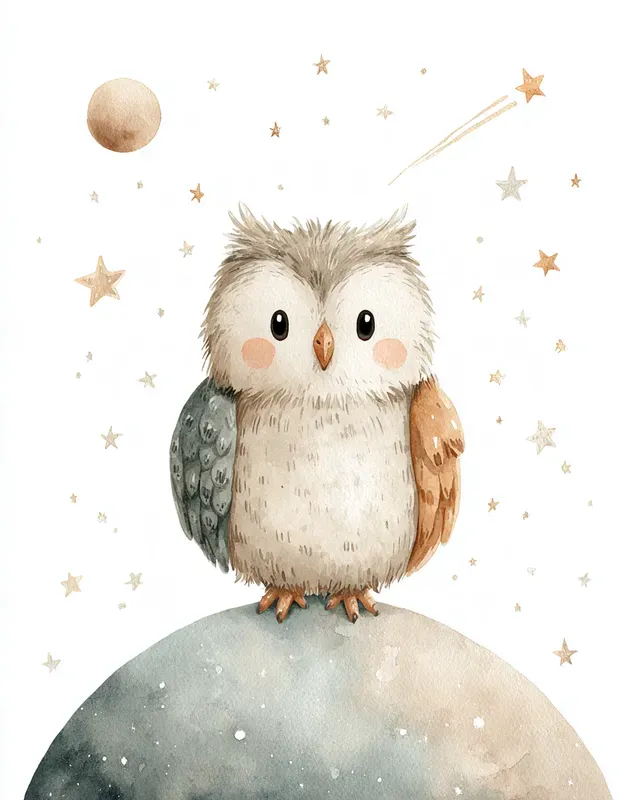 Cosmic Woodland Animal Nursery Art