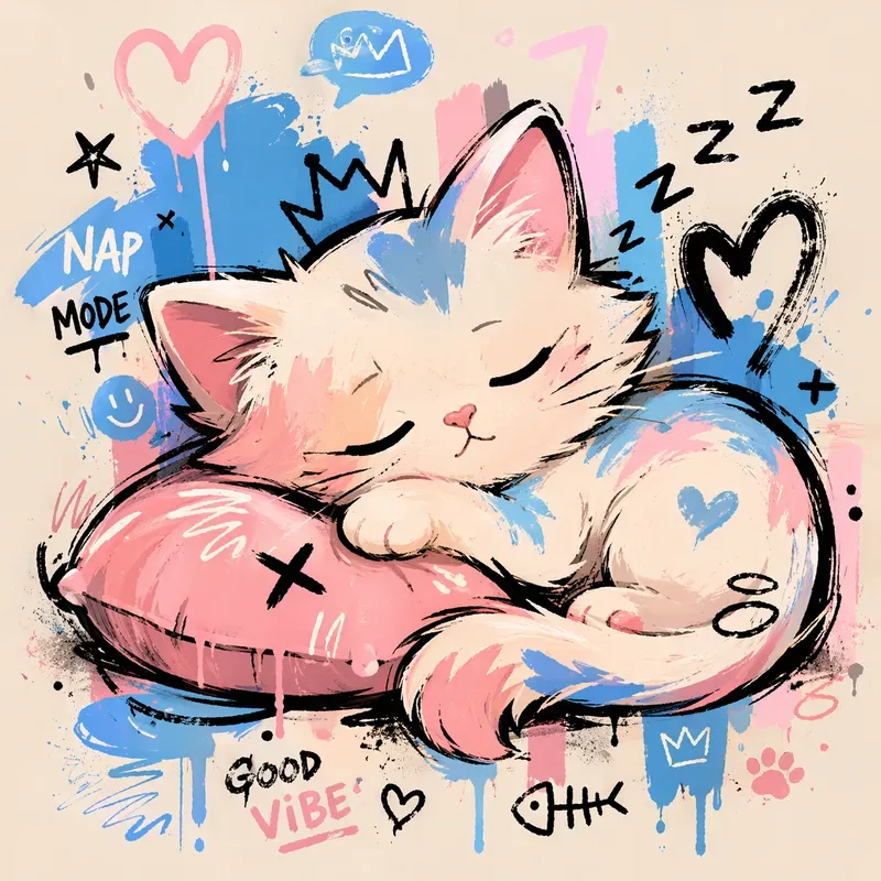 Cute Graffiti Animal Sticker Design Sets
