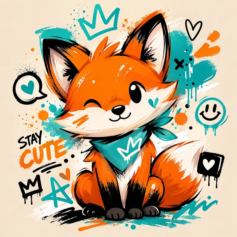 Cute Graffiti Animal Sticker Design Sets