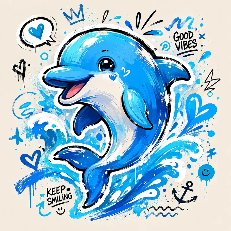 Cute Graffiti Animal Sticker Design Sets