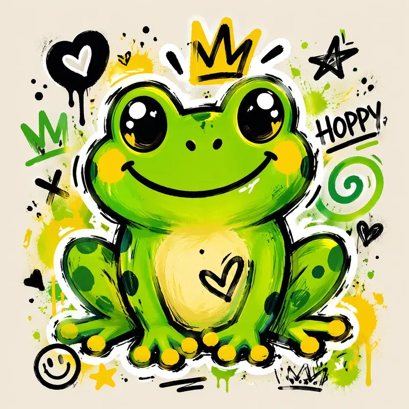 Cute Graffiti Animal Sticker Design Sets