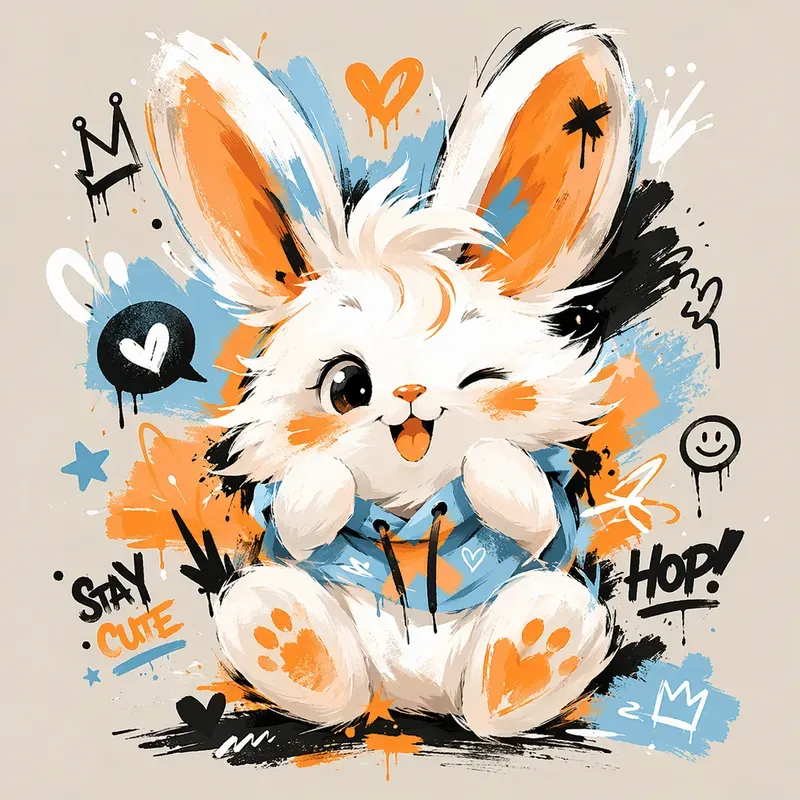 Cute Graffiti Animal Sticker Design Sets