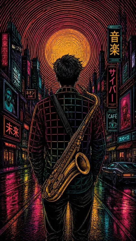 Vibrant Linocut Poster Graphic Creators