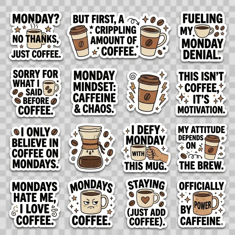 Snarky Funny Quote Sticker Pack Gens