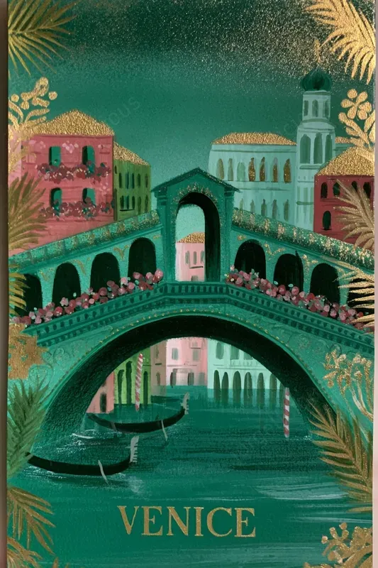 Ornamental Painted Travel Posters