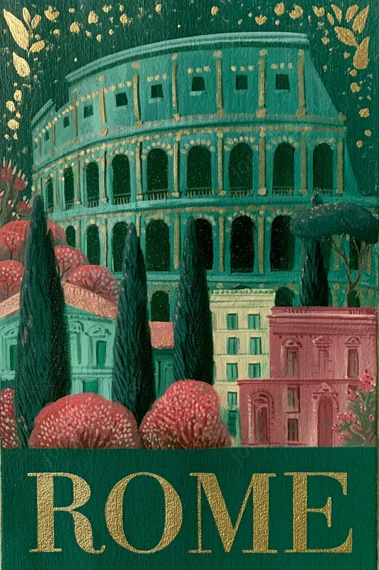 Ornamental Painted Travel Posters