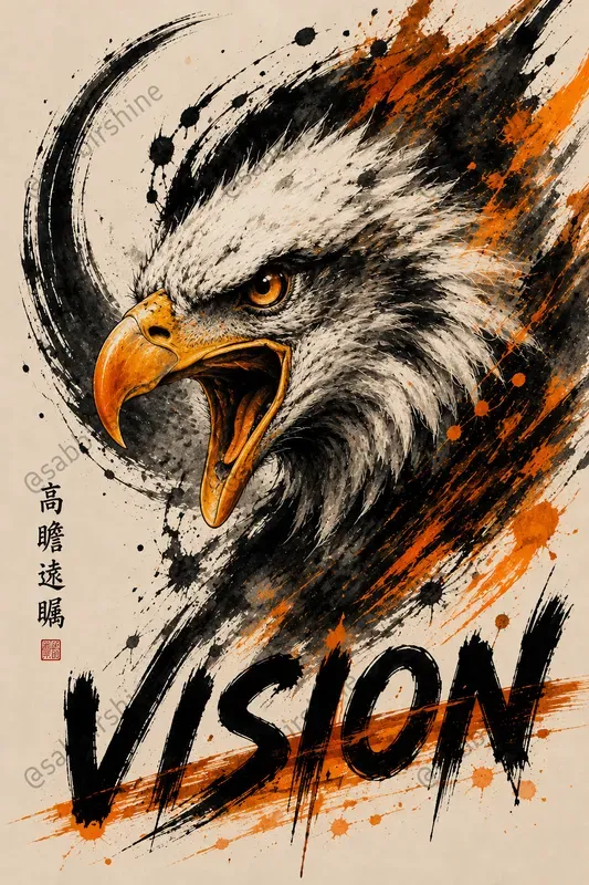 Abstract Ink Brush Animal Poster Generator