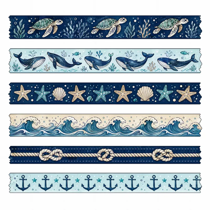 Decorative Isolated Paper Tape Stickers