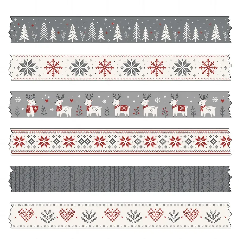 Decorative Isolated Paper Tape Stickers