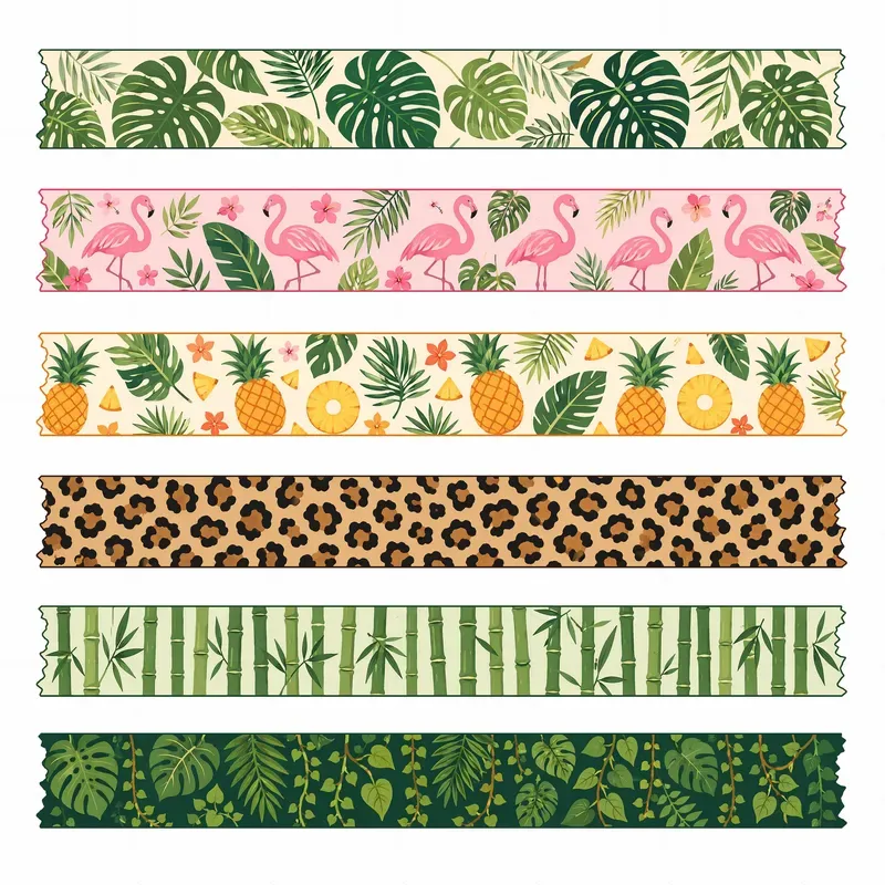 Decorative Isolated Paper Tape Stickers