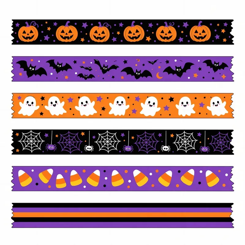 Decorative Isolated Paper Tape Stickers