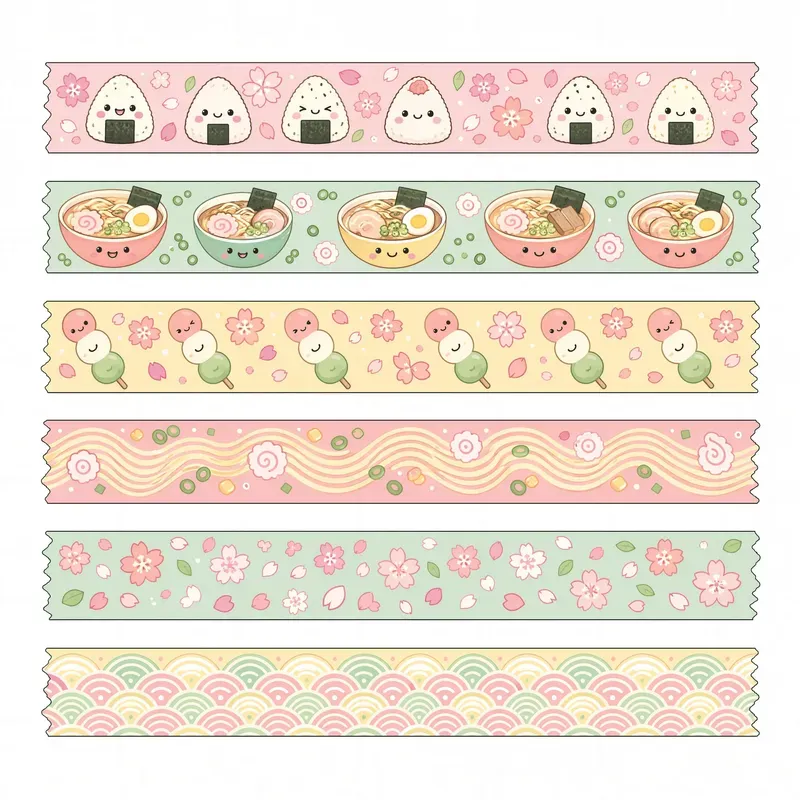 Decorative Isolated Paper Tape Stickers