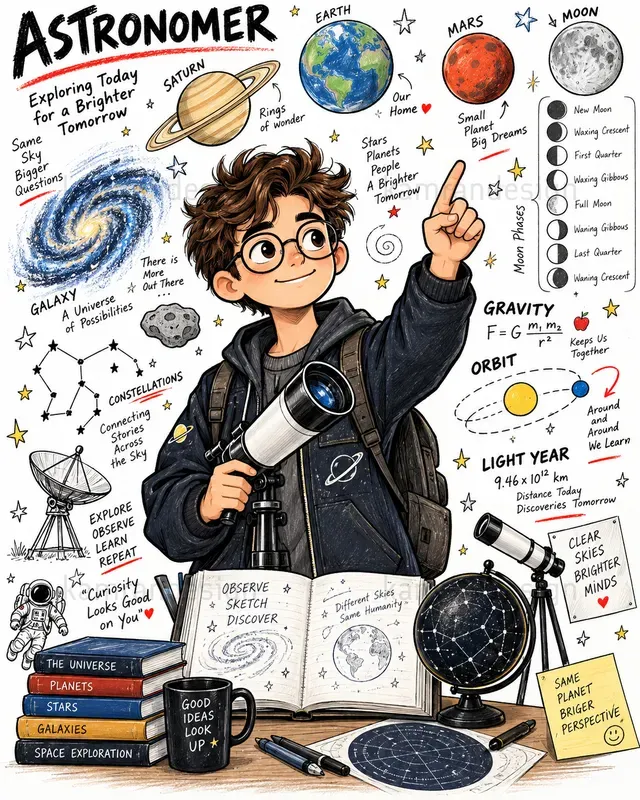 Educational Character Doodle Posters