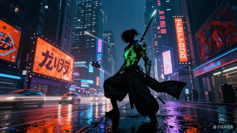 Neon Sentinel Tokyo Rains