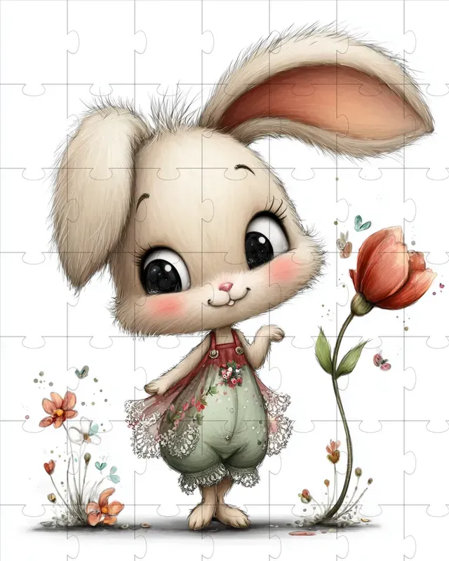 Cute Easter Bunny Watercolors