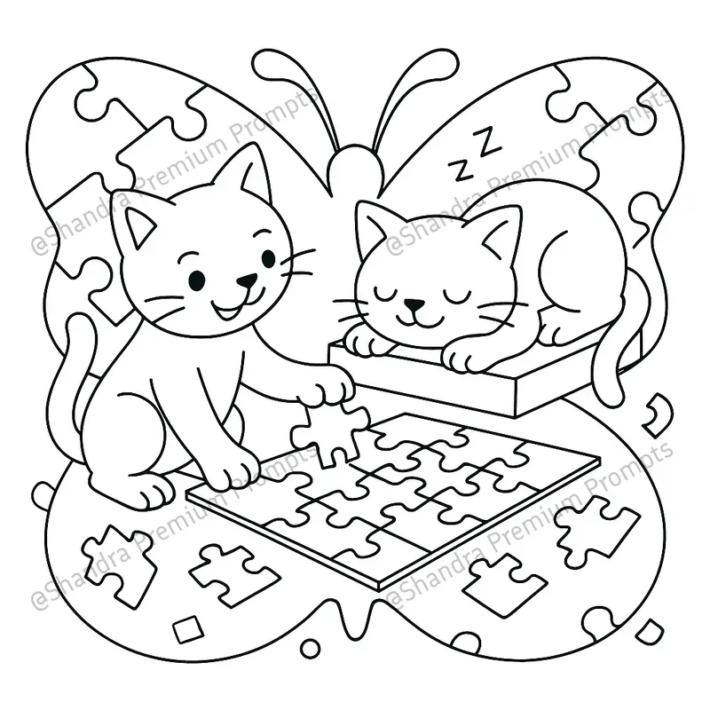 Naughty Cats Coloring Book Pages
