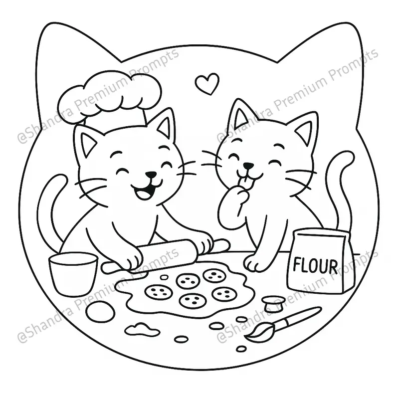 Naughty Cats Coloring Book Pages