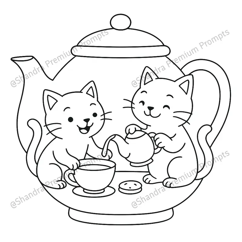 Naughty Cats Coloring Book Pages