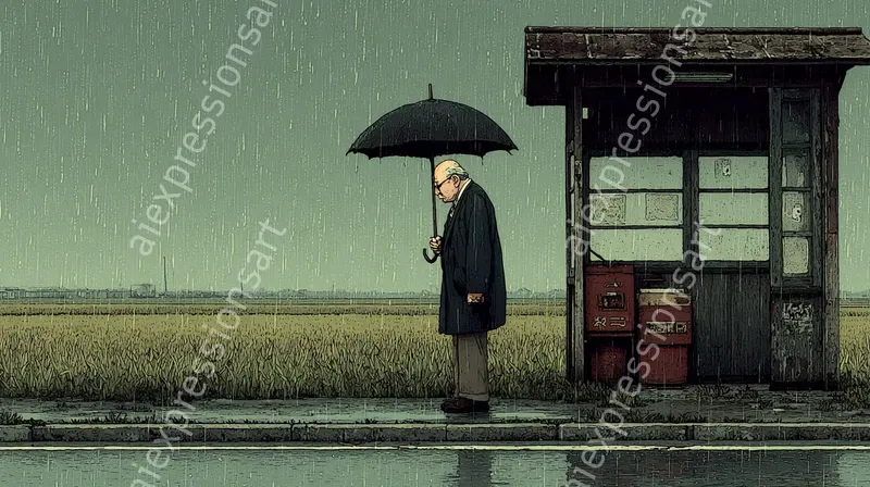 Vintage Melancholic Anime Illustrations