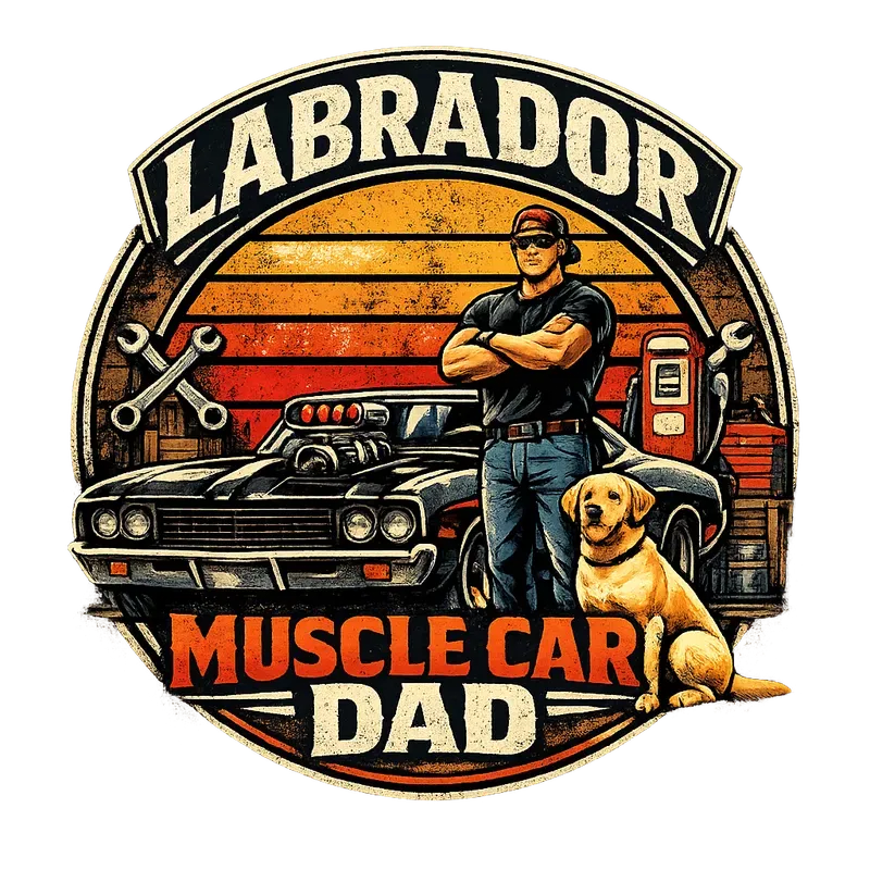 Retro Vintage Dog Dad Garage Clubs