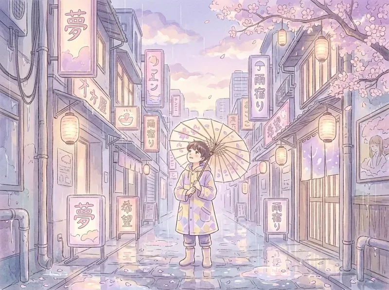 Pastel Watercolor Anime Dream Scenes