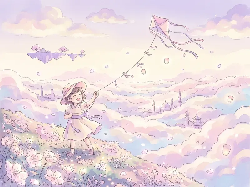 Pastel Watercolor Anime Dream Scenes