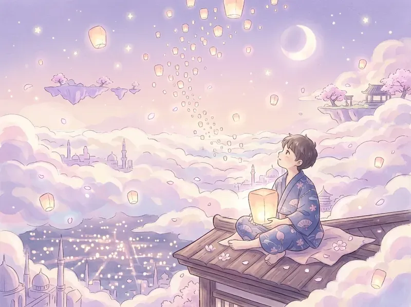 Pastel Watercolor Anime Dream Scenes