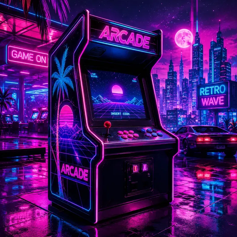 Synthwave Neon Retro Render Packs 3D