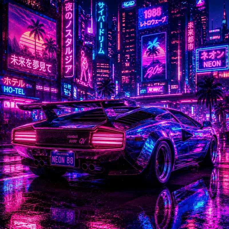 Synthwave Neon Retro Render Packs 3D