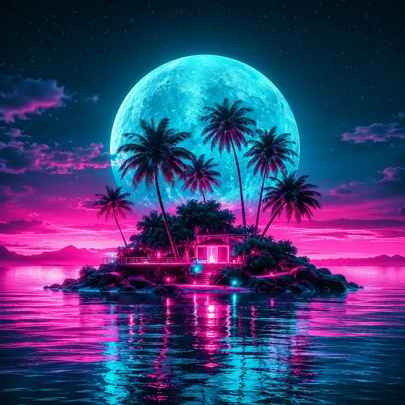 Synthwave Neon Retro Render Packs 3D