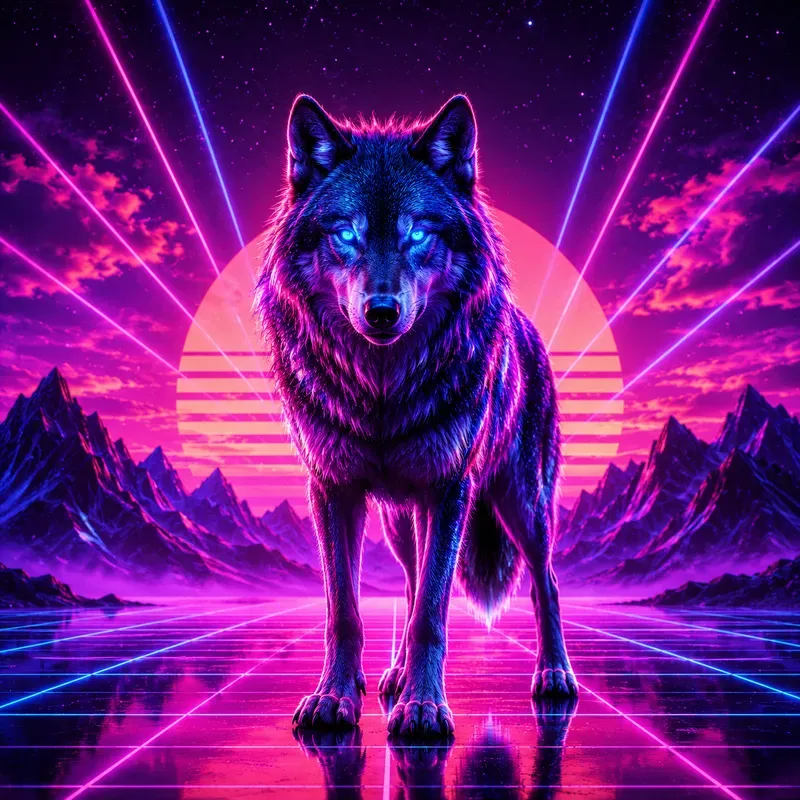 Synthwave Neon Retro Render Packs 3D