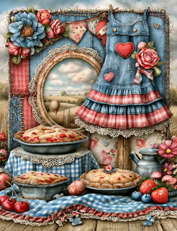Sweet Denim Baking Girl Junk Journals