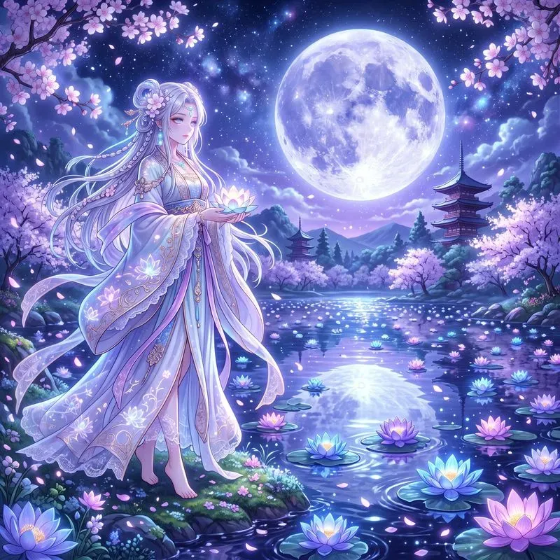 Moonlit Lotus Fantasy Portraits