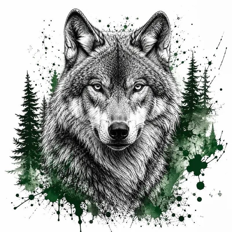 Wildlife Watercolor Ink Art Prints