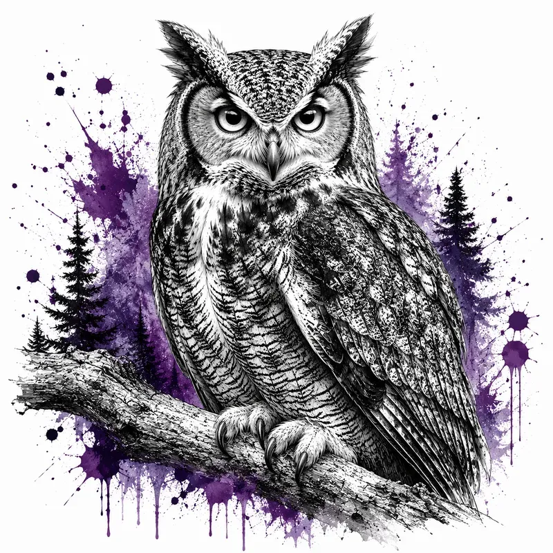 Wildlife Watercolor Ink Art Prints
