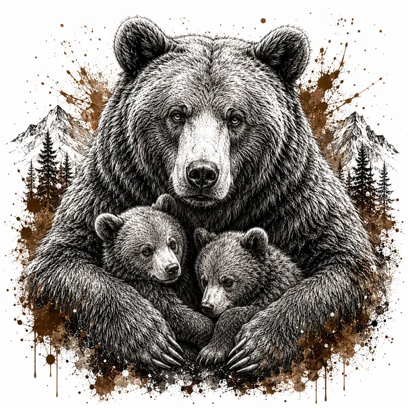 Wildlife Watercolor Ink Art Prints