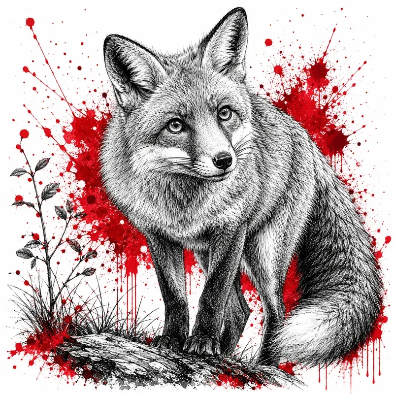 Wildlife Watercolor Ink Art Prints